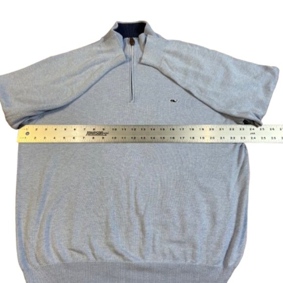 Vineyard Vines Light Blue Quarter Zip Quiet Luxury Preppy Men's Sweater (Size L) - Picture 7 of 13
